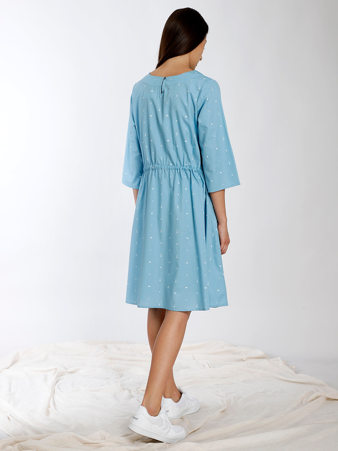 PRINTED TIE UP DRESS