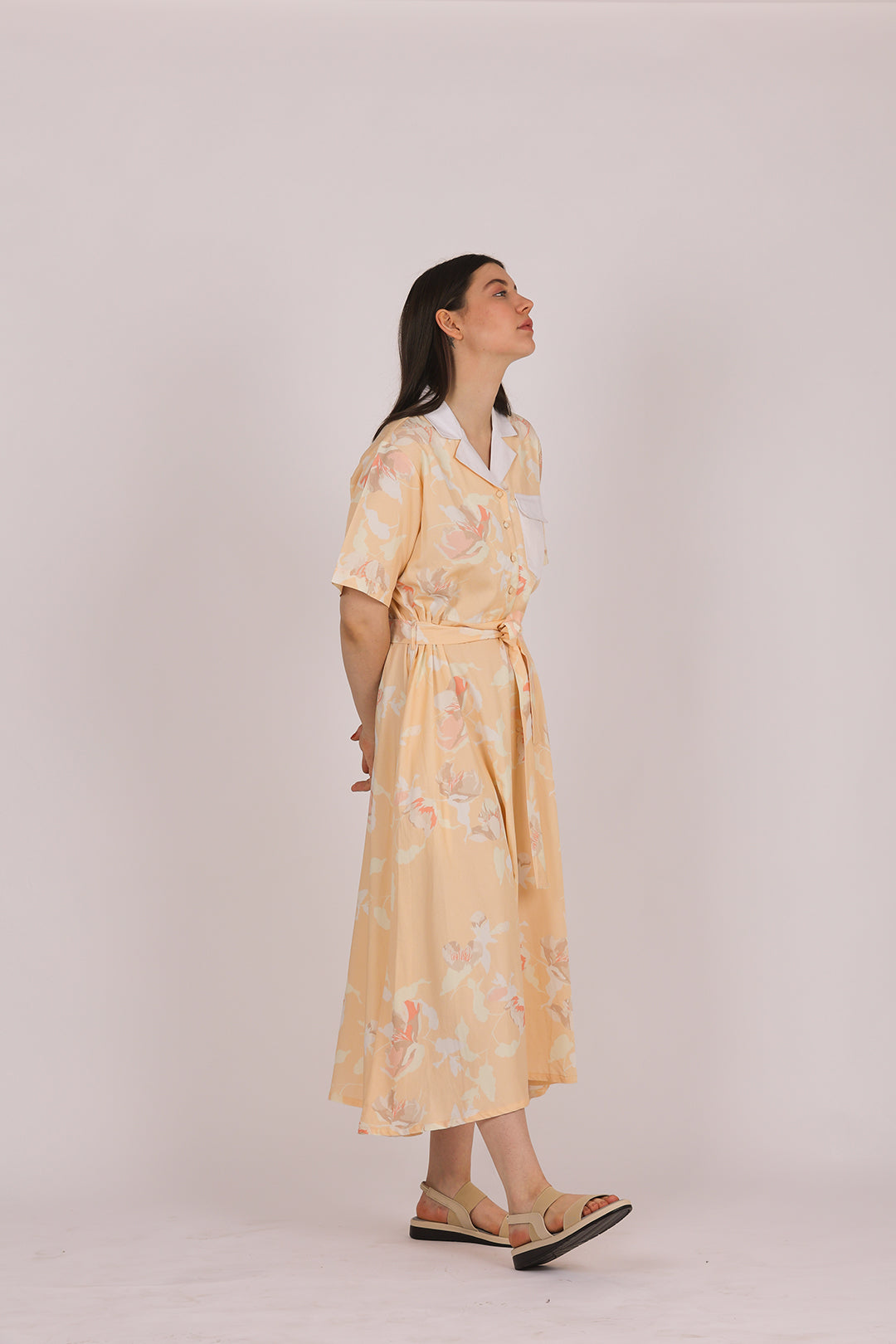 SUMMER RAY PRINTED FLARE DRESS
