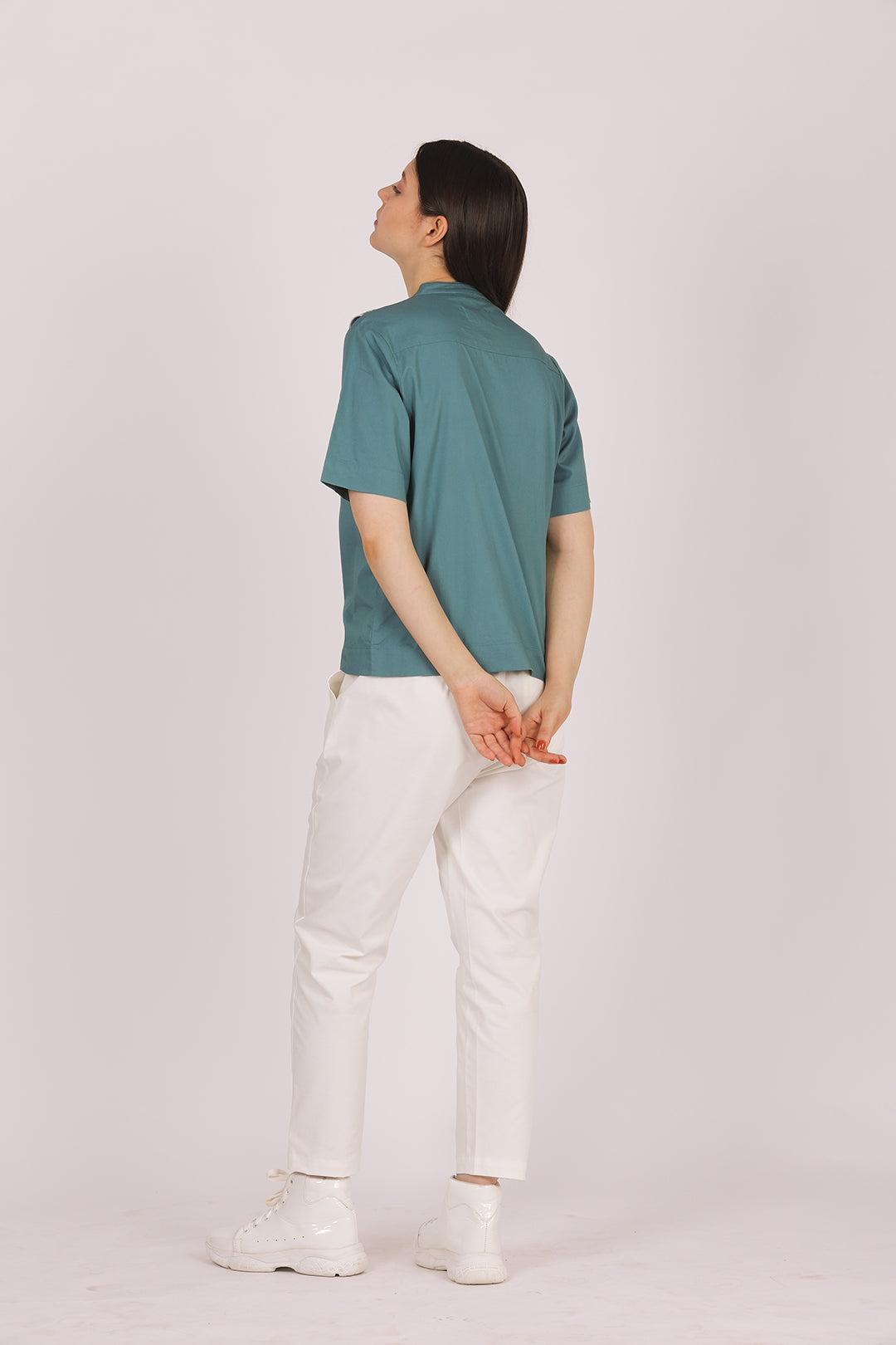 TEA RUFFLE FALL BLOUSE