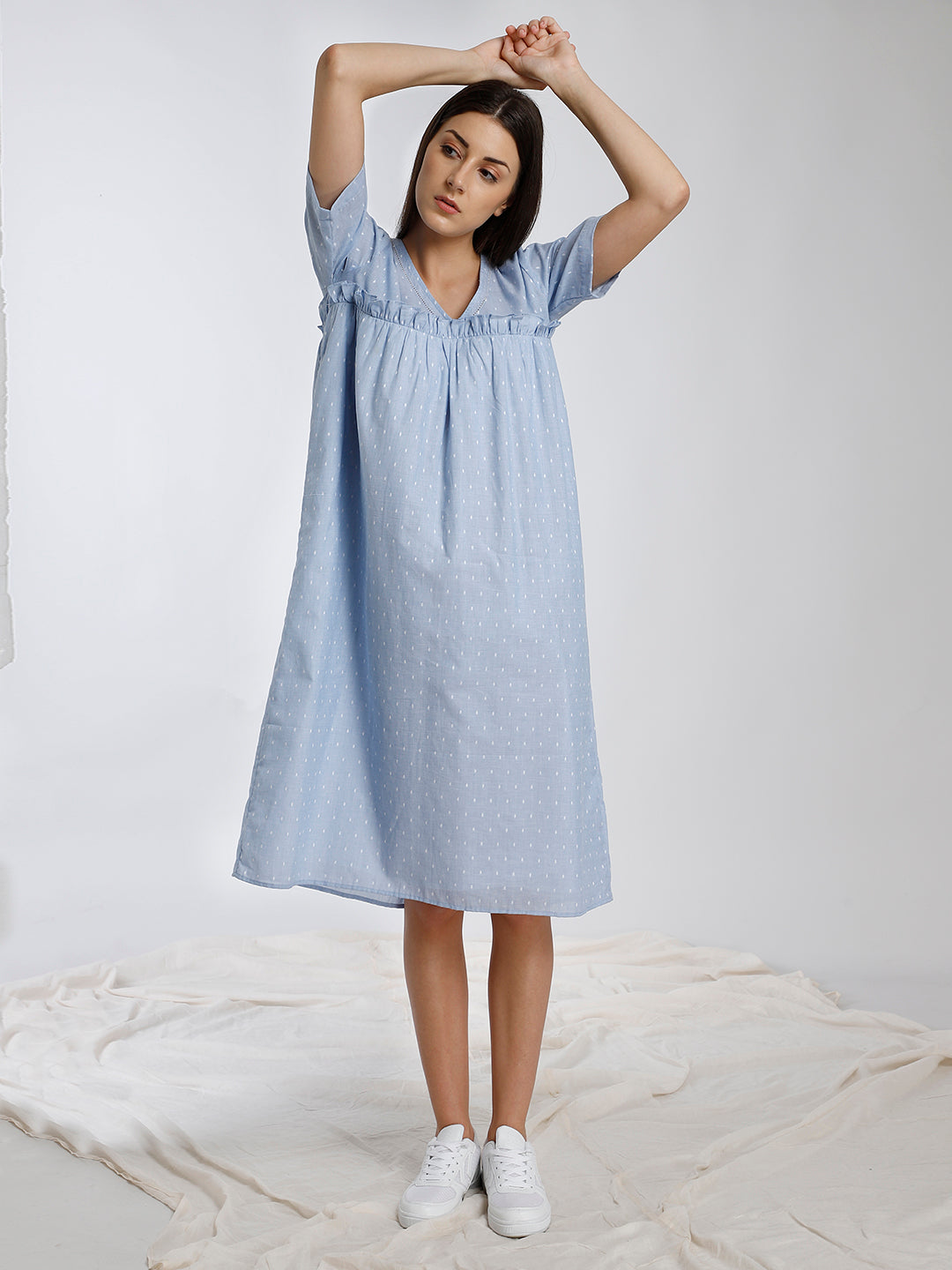 FRILL GATHERED DRESS