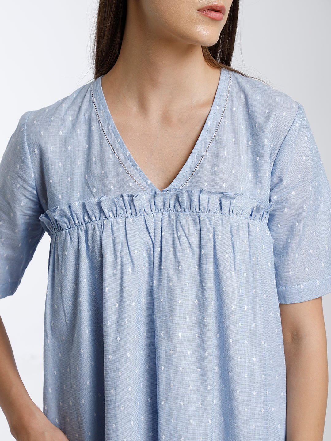 FRILL GATHERED DRESS
