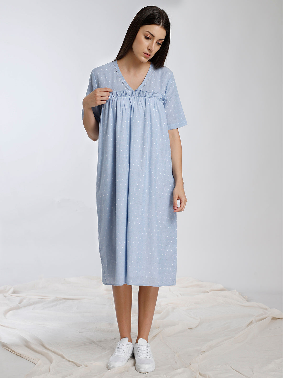 FRILL GATHERED DRESS