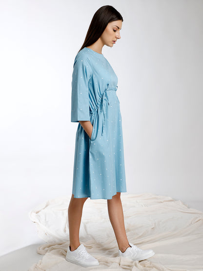 PRINTED TIE UP DRESS