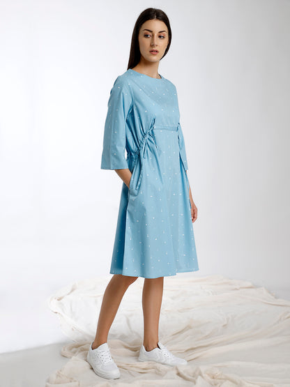 PRINTED TIE UP DRESS