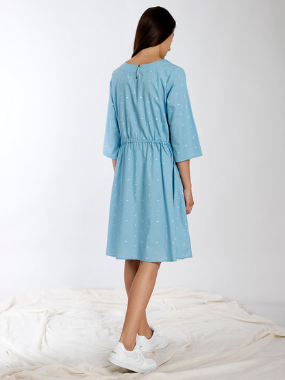 PRINTED TIE UP DRESS