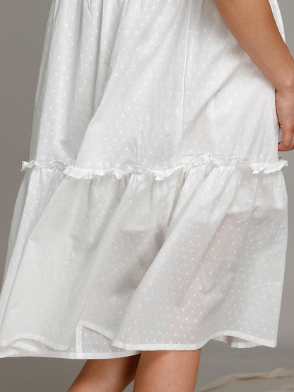 Material & Care  Organic 100% Cotton & CotPUFF SLEEVE TIERED DRESS